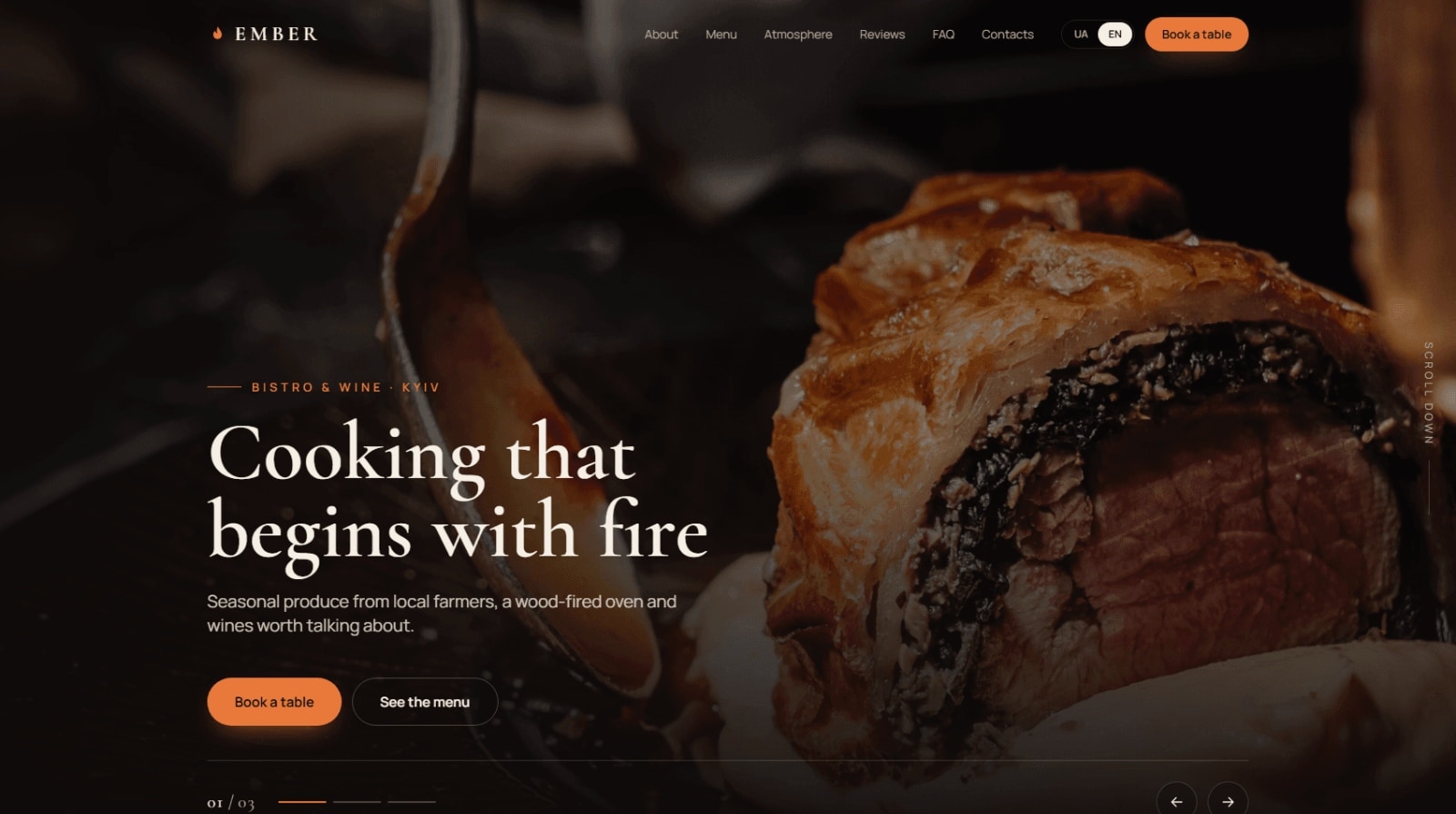 EMBER — Bistro & Wine Landing Page screenshot