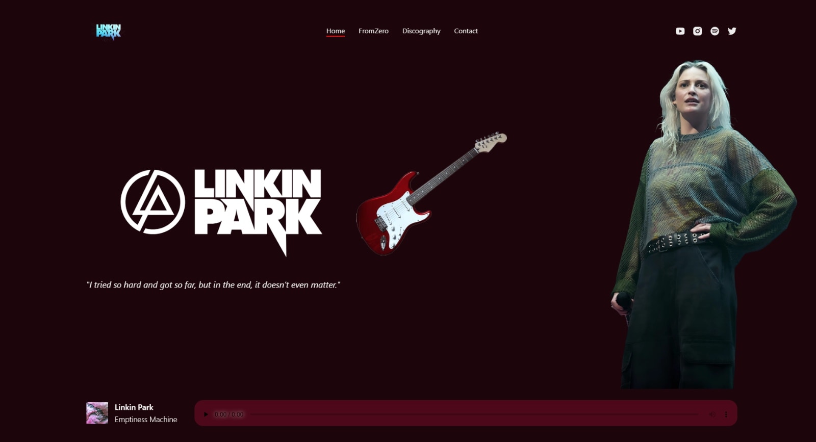 Linkin Park — Music Web App screenshot